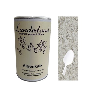 Lunderland Algenkalk 700g + Löffel / für Hunde und Katzen 100% Meeresalge
