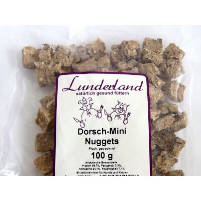 Lunderland Dorsch Mini Nuggets 100g 100 % Fisch, ohne weitere Zusätze