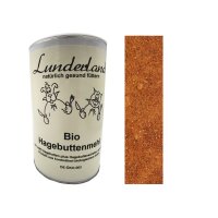 Lunderland Bio Hagebuttenmehl 600g + Löffel Ergänzungsfuttermittel für Hunde