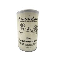 Lunderland Bio Hagebuttenmehl 600g + Löffel Ergänzungsfuttermittel für Hunde