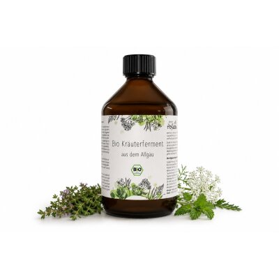 Bio Kräuterferment 500ml Glasflasche mit effektiven Mikroorganismen Allgäuer Bio Kräutern und Molke