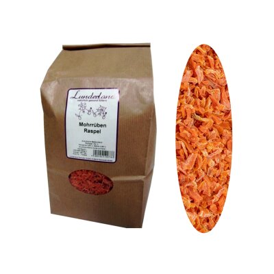 Lunderland Mohrrüben Raspel 500g Einzelfuttermittel für Hunde und Katzen / barf Hundefutter