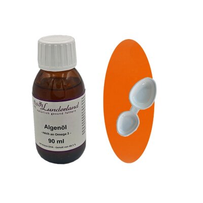 Lunderland Algenöl 90ml + Dosierlöffel / Ergänzungsfuttermittel für Hunde und Katzen